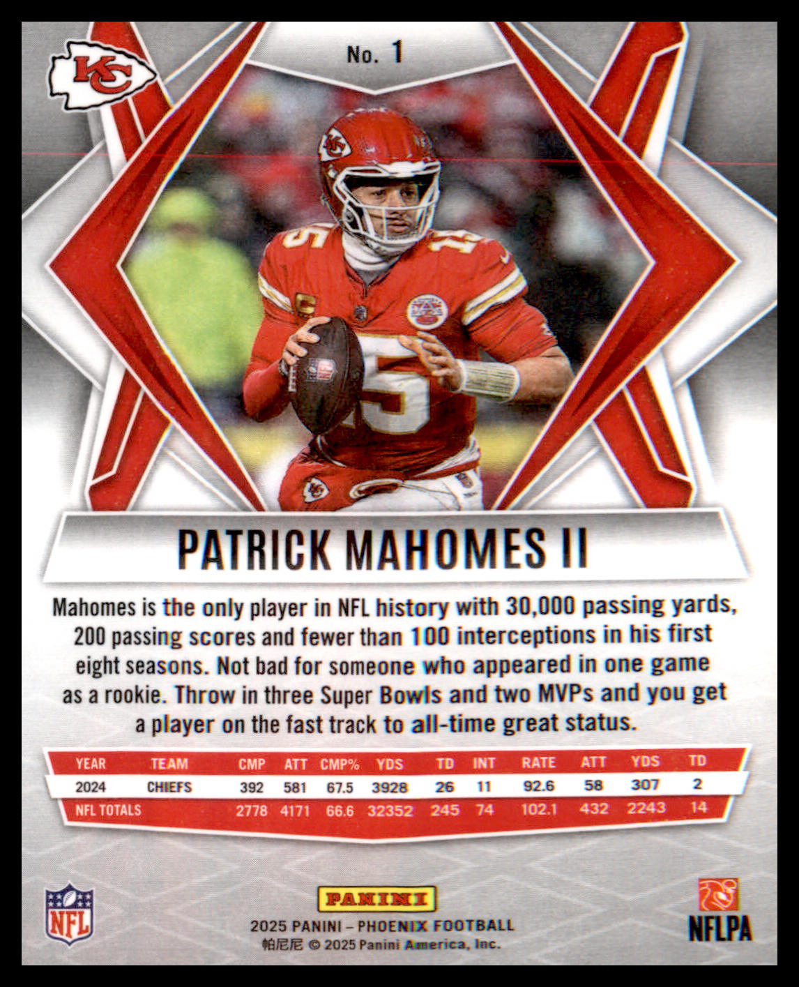 2025 Panini Phoenix #1 Patrick Mahomes II