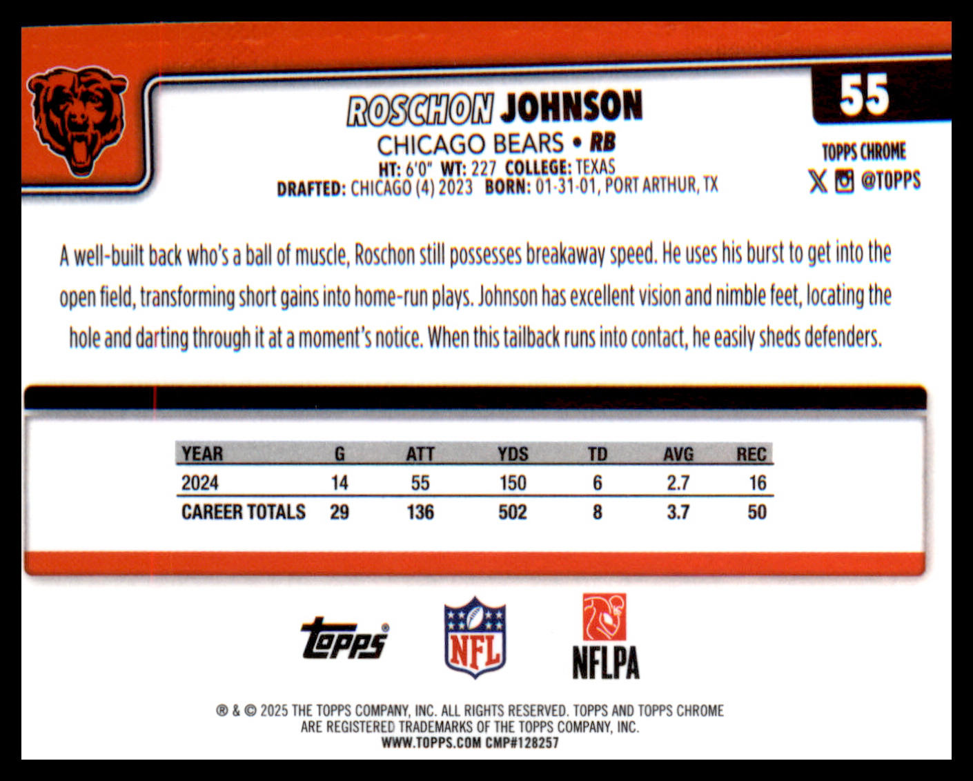 2025 Topps Chrome #55 Roschon Johnson