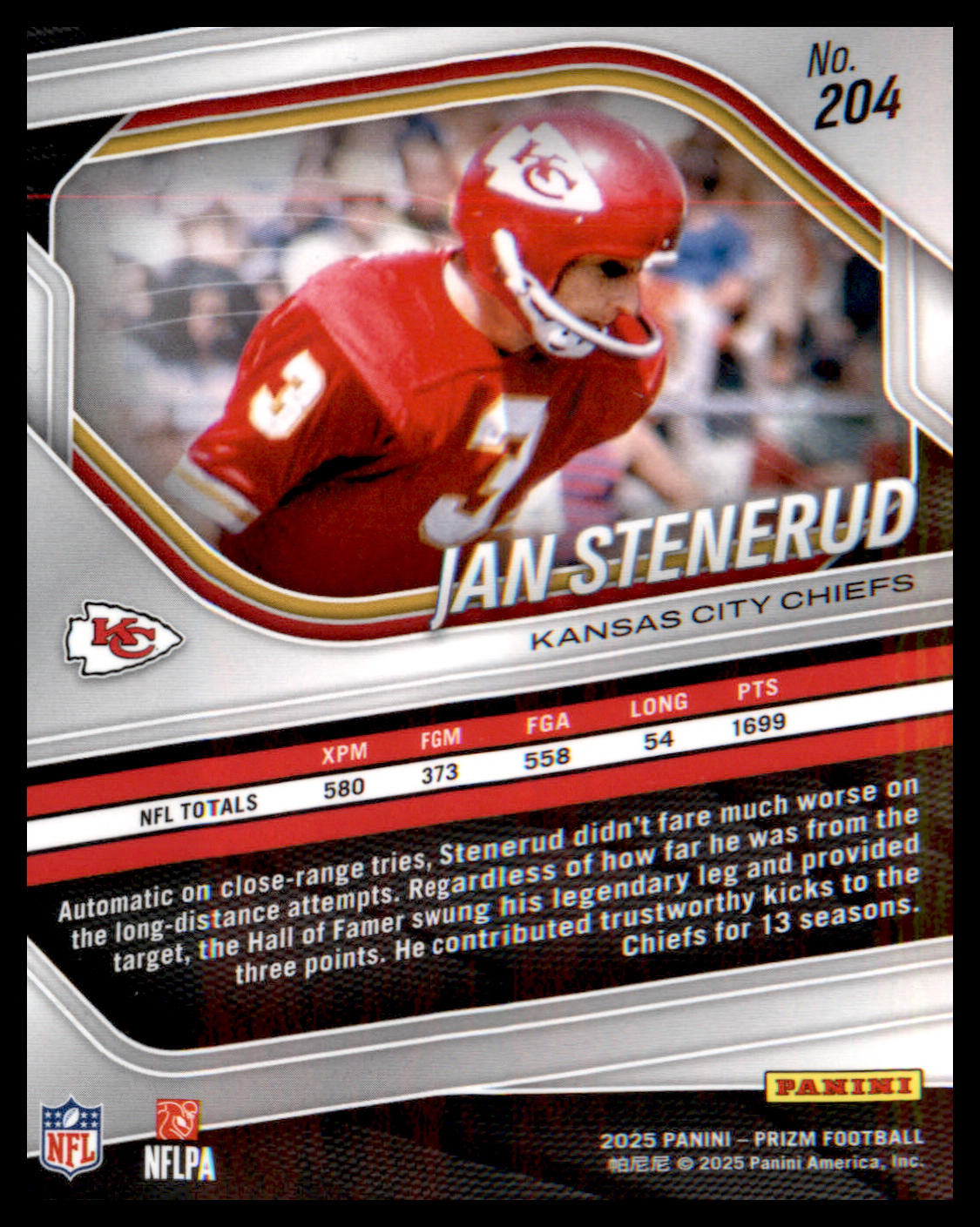 2025 Panini Prizm #204 Jan Stenerud