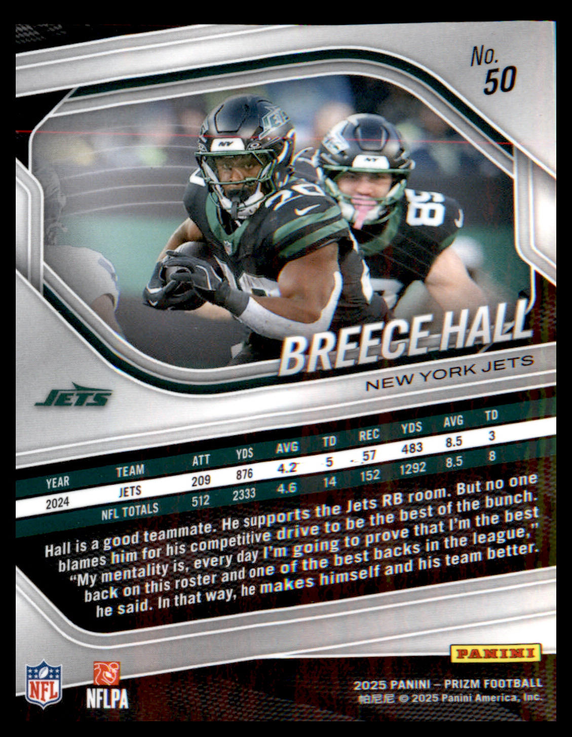 2025 Panini Prizm #50 Breece Hall