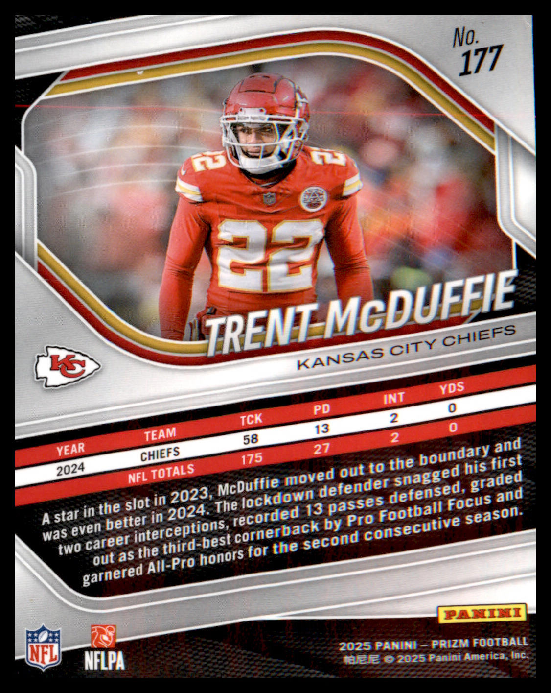 2025 Panini Prizm #177 Trent McDuffie