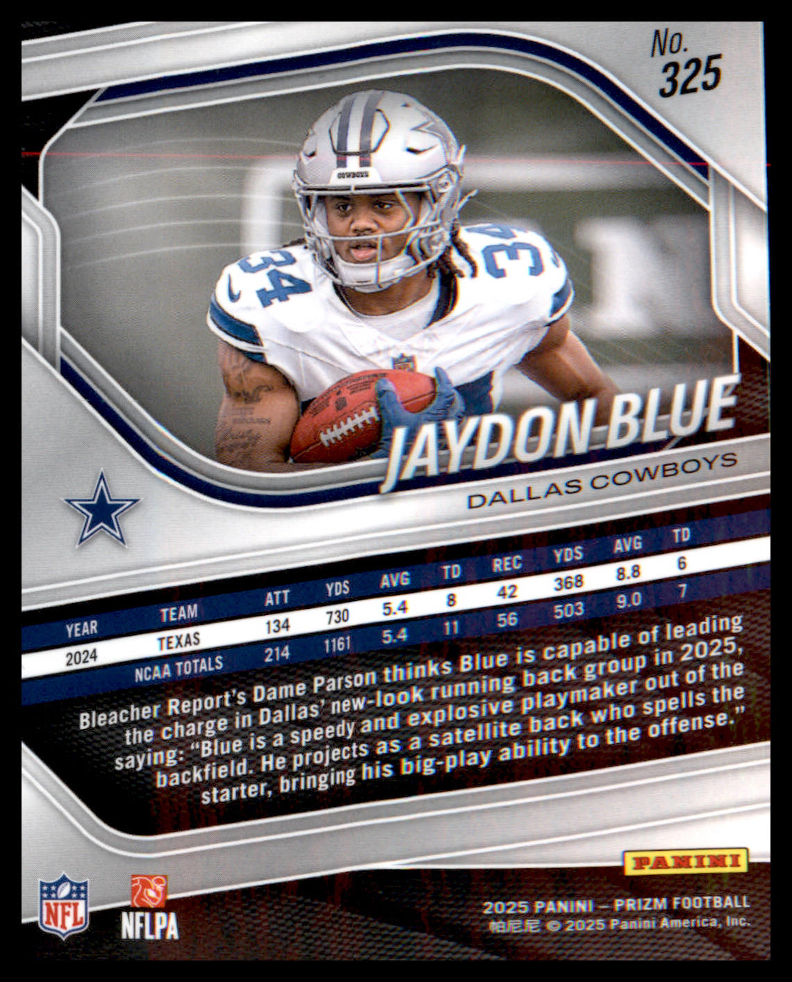 2025 Panini Prizm #325 Jaydon Blue Rookie Rookie