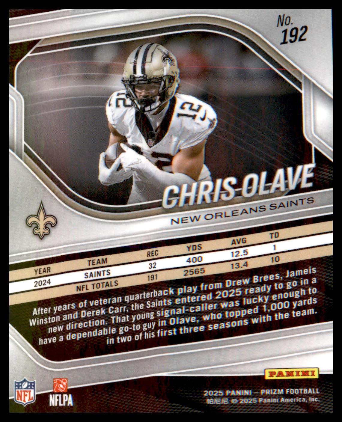2025 Panini Prizm #192 Chris Olave