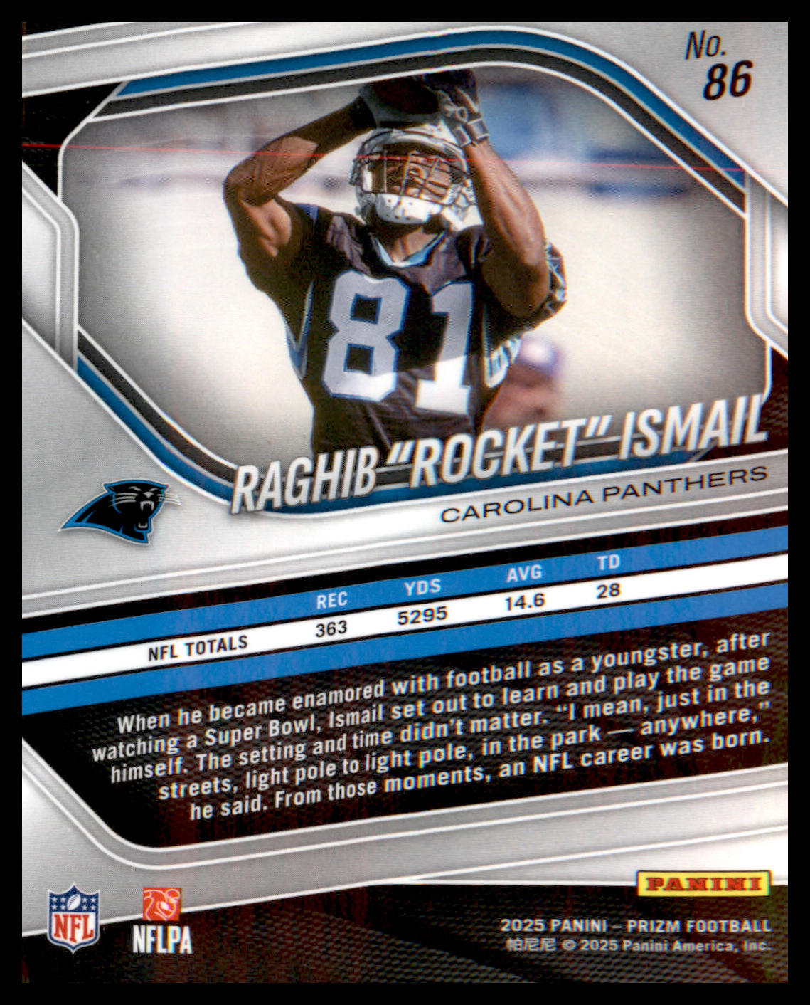 2025 Panini Prizm #86 Raghib "Rocket" Ismail