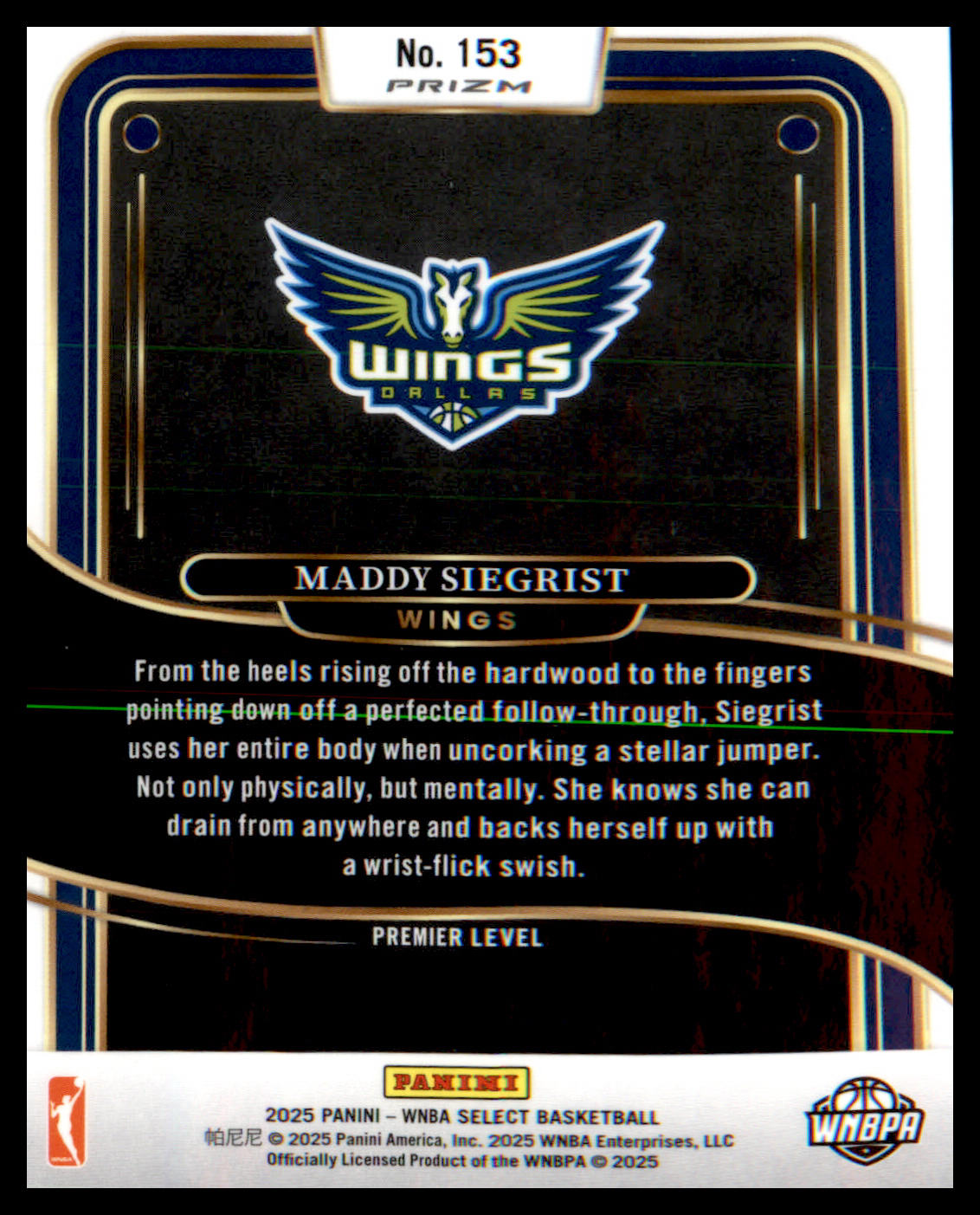2025 Panini Select WNBA Pink Flash Prizms #153 Maddy Siegrist
