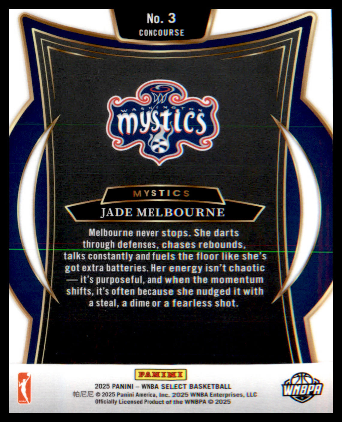 2025 Panini Select WNBA #3 Jade Melbourne