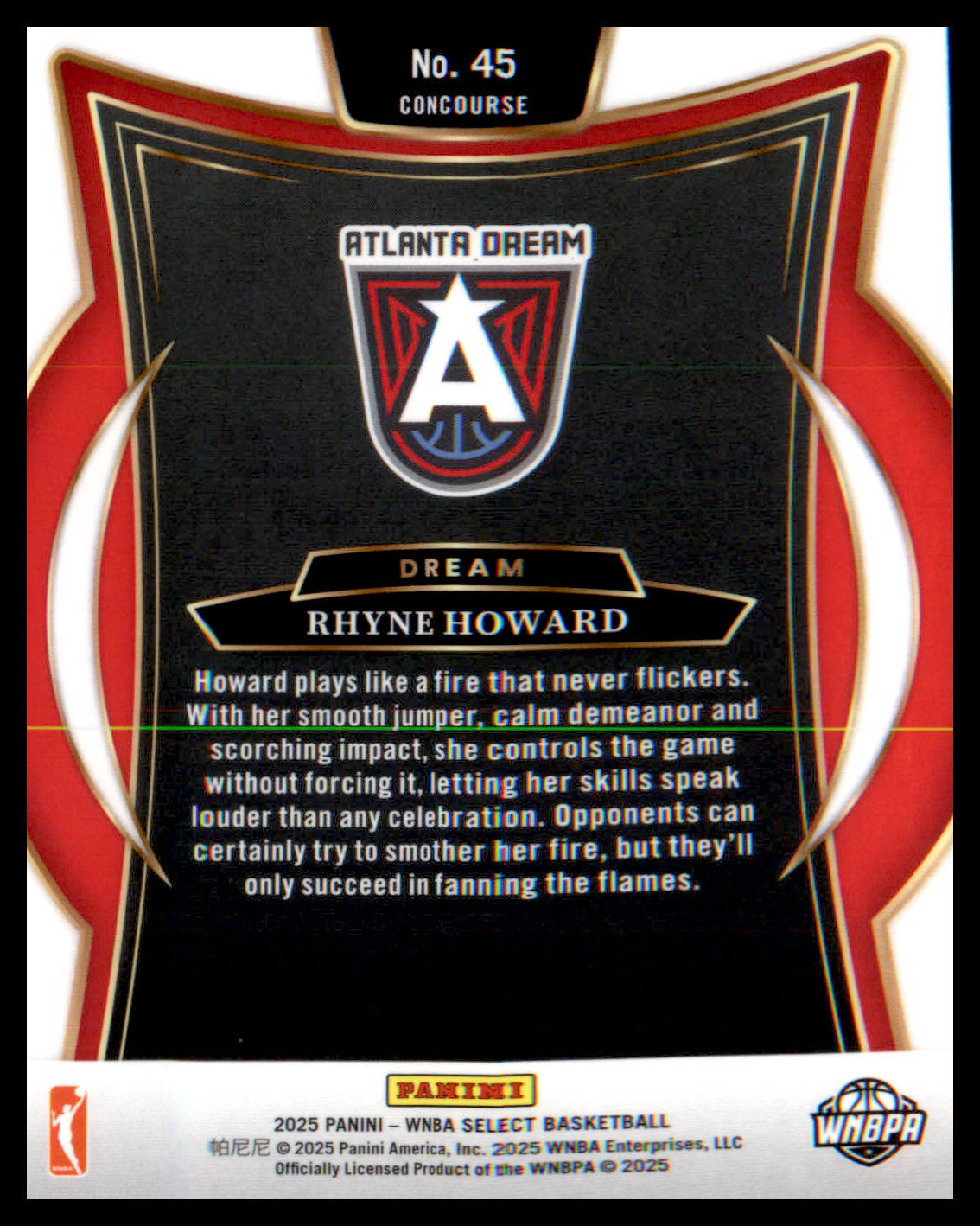 2025 Panini Select WNBA #45 Rhyne Howard