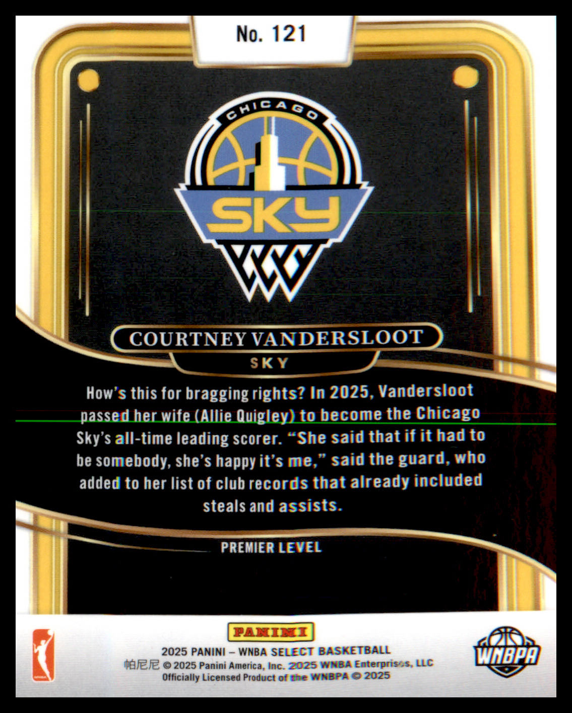2025 Panini Select WNBA #121 Courtney Vandersloot