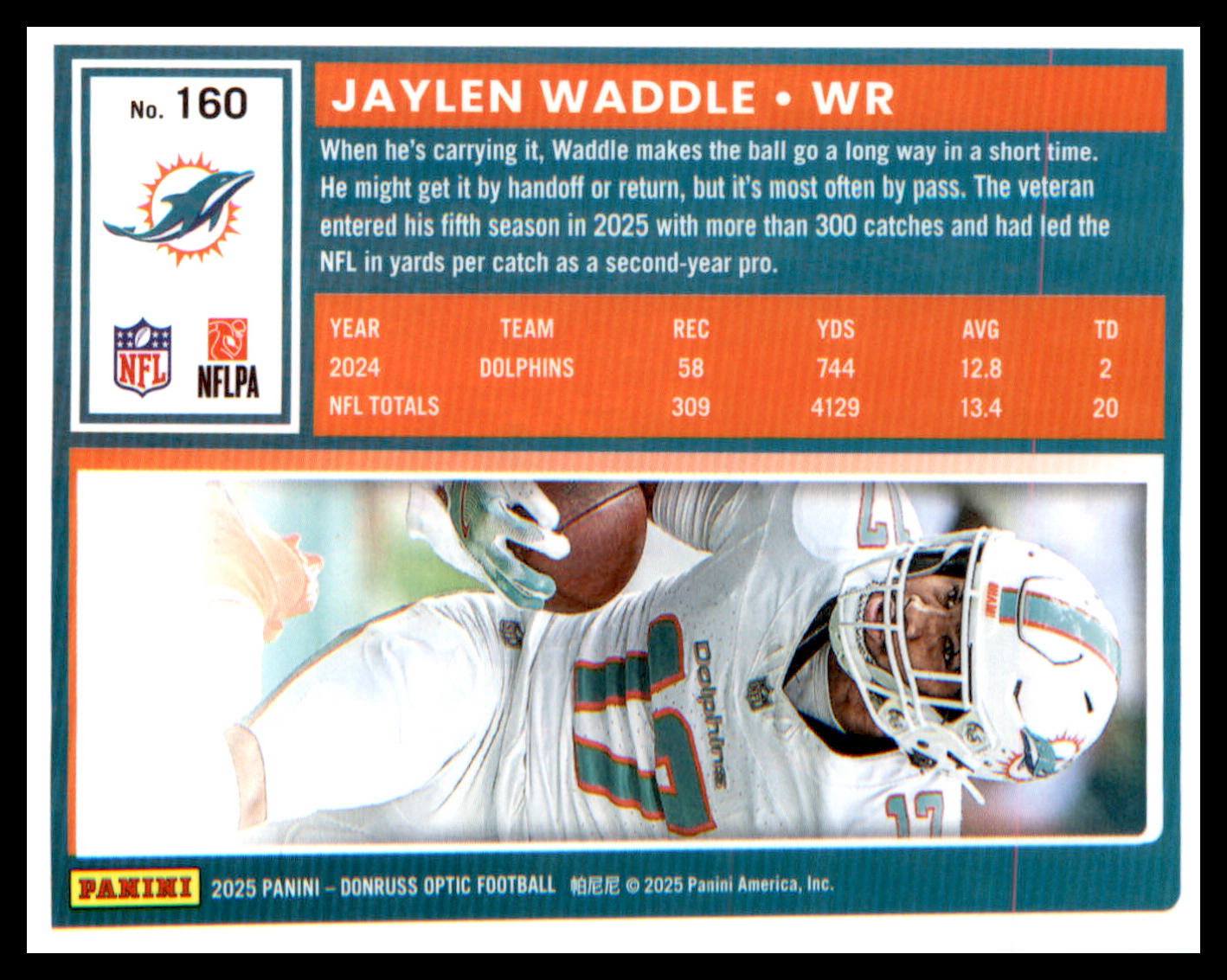 2025 Donruss Optic #160 Jaylen Waddle