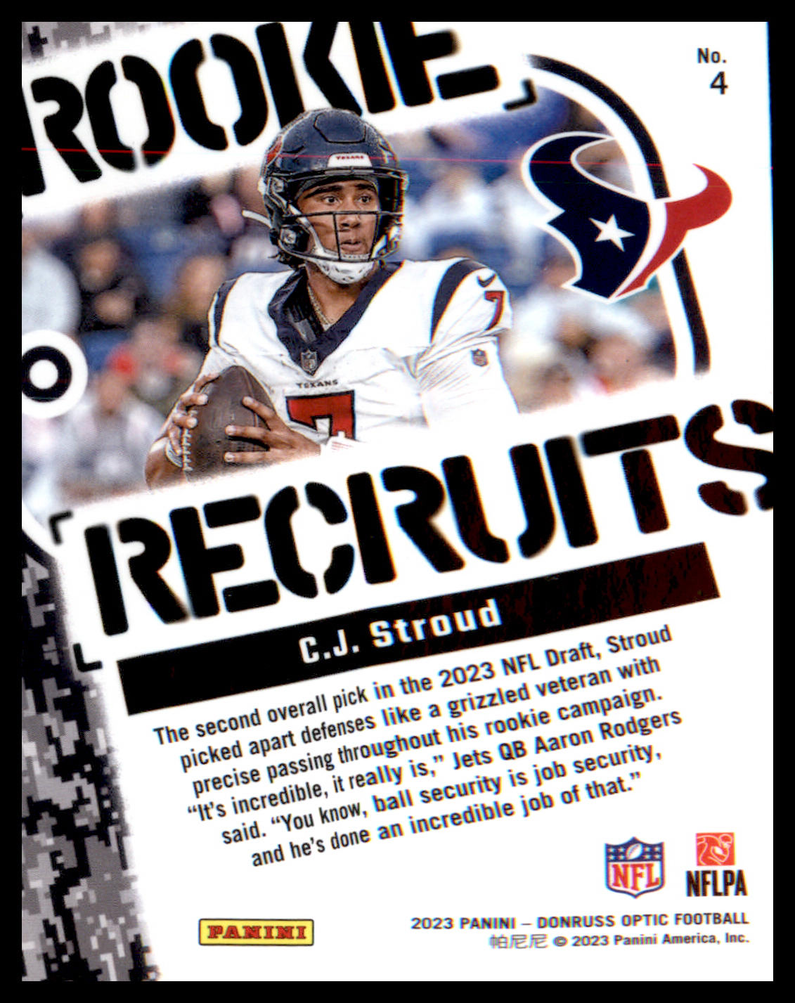 2023 Donruss Optic Rookie Recruits #4 C.J. Stroud