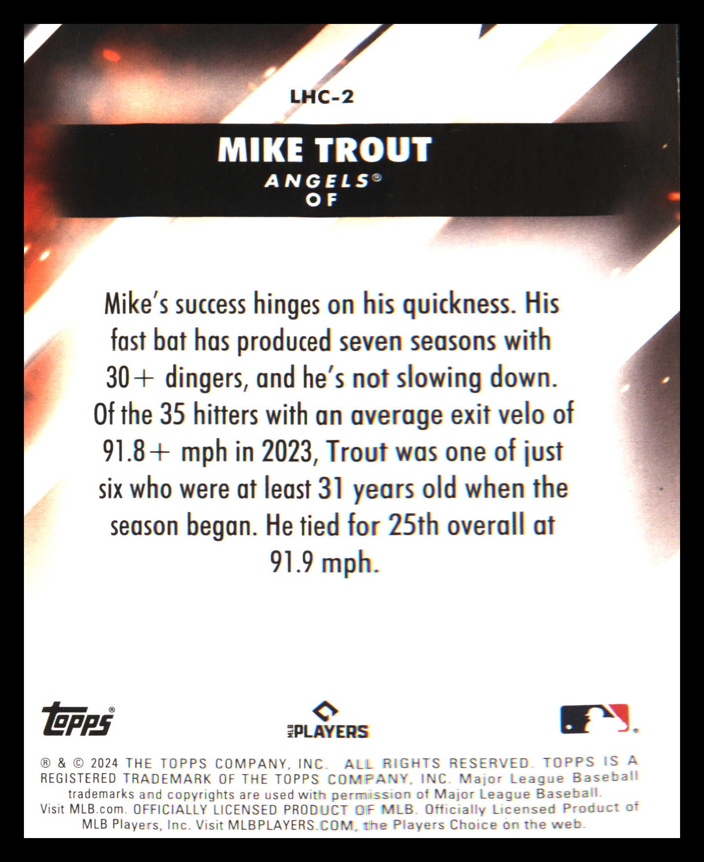 2024 Topps Update Let Him Cook #LHC-2 Mike Trout