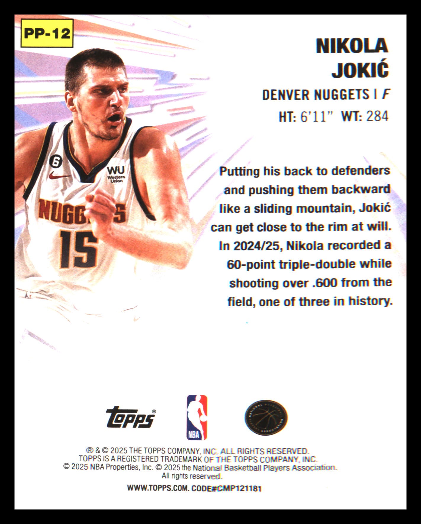 2025-26 Topps Power Players Holo Foil #PP-12 Nikola Jokić