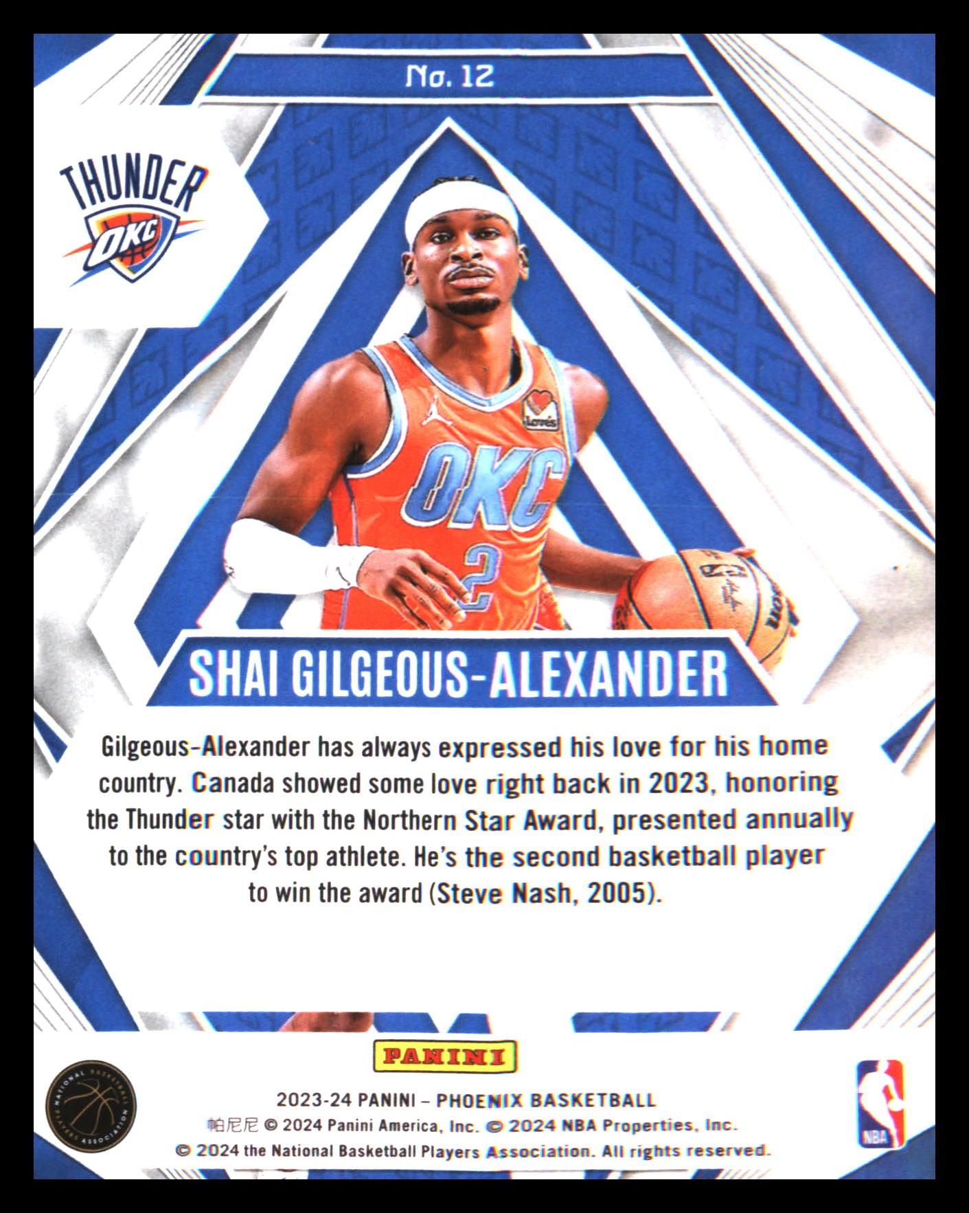 2023-24 Panini Phoenix Paragon Silver #12 Shai Gilgeous-Alexander