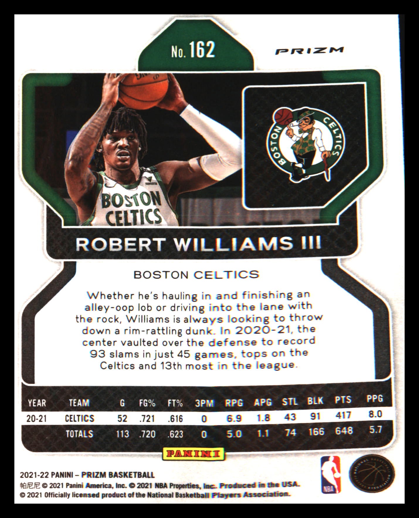2021-22 Panini Prizm Red White and Blue #162 Robert Williams III