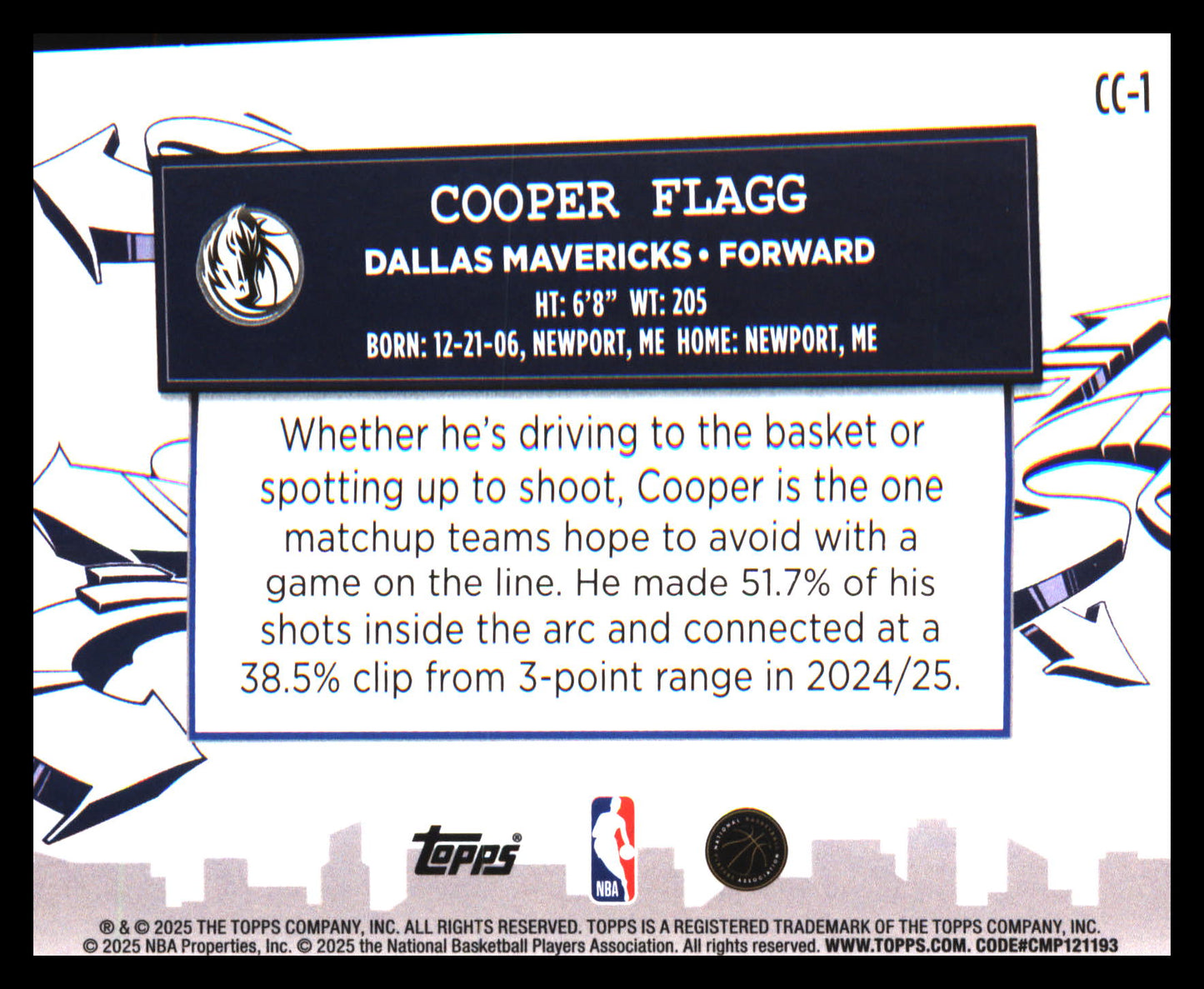 2025-26 Topps Clutch City Prospects #CC-1 Cooper Flagg