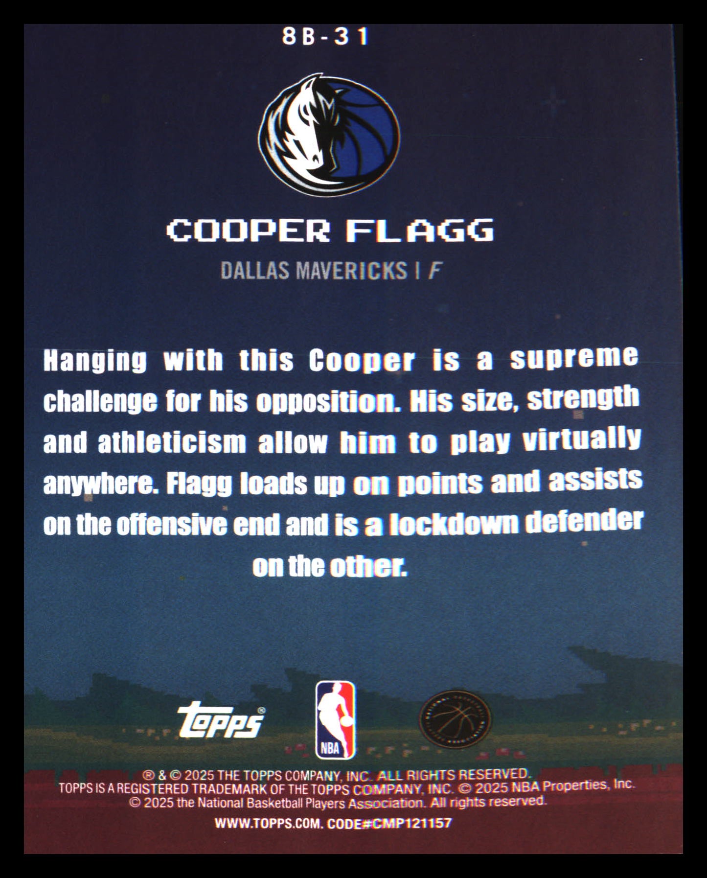 2025-26 Topps 8-Bit Ballers #8B-31 Cooper Flagg
