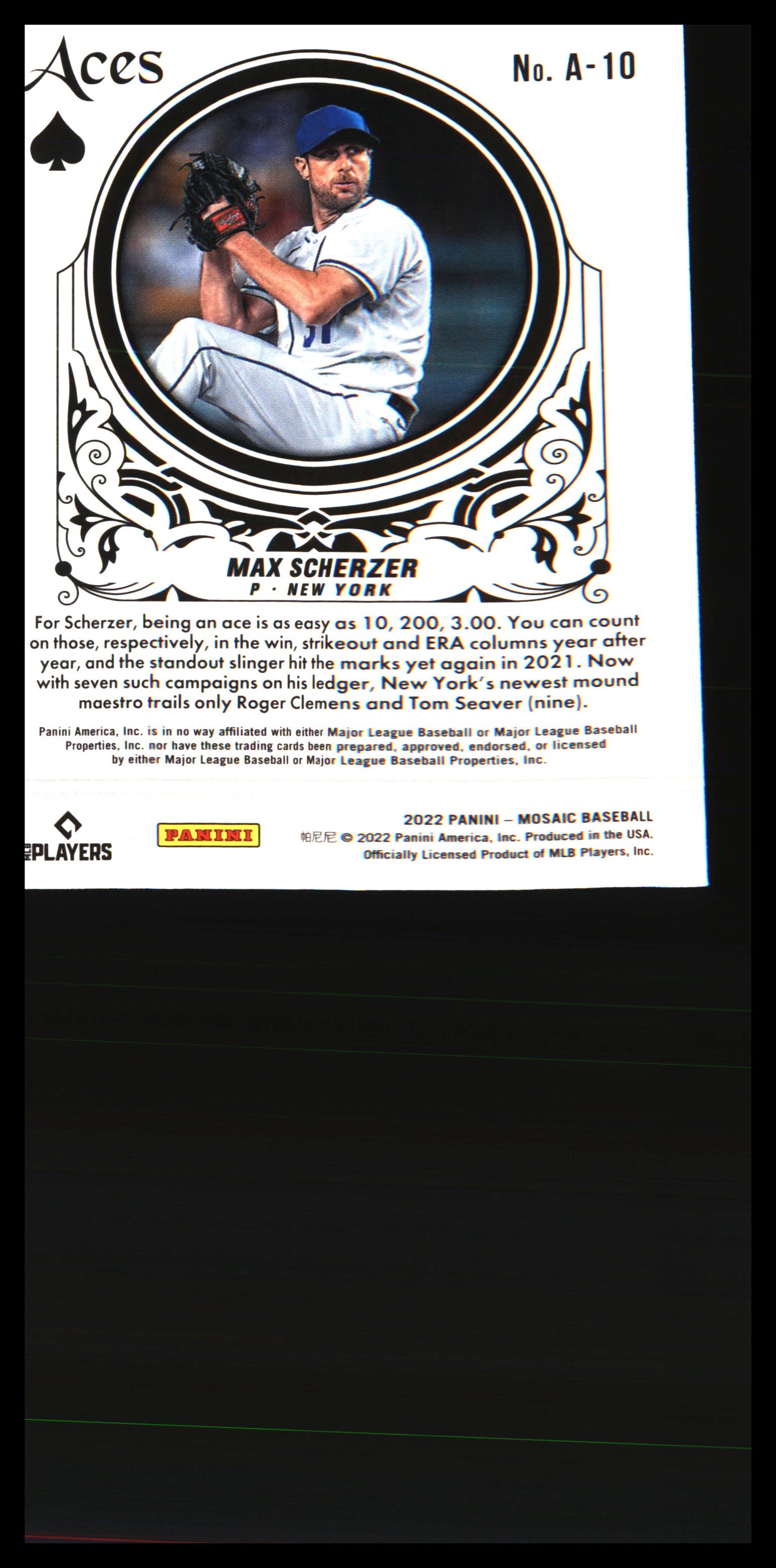 2022 Panini Mosaic Aces #A-10 Max Scherzer