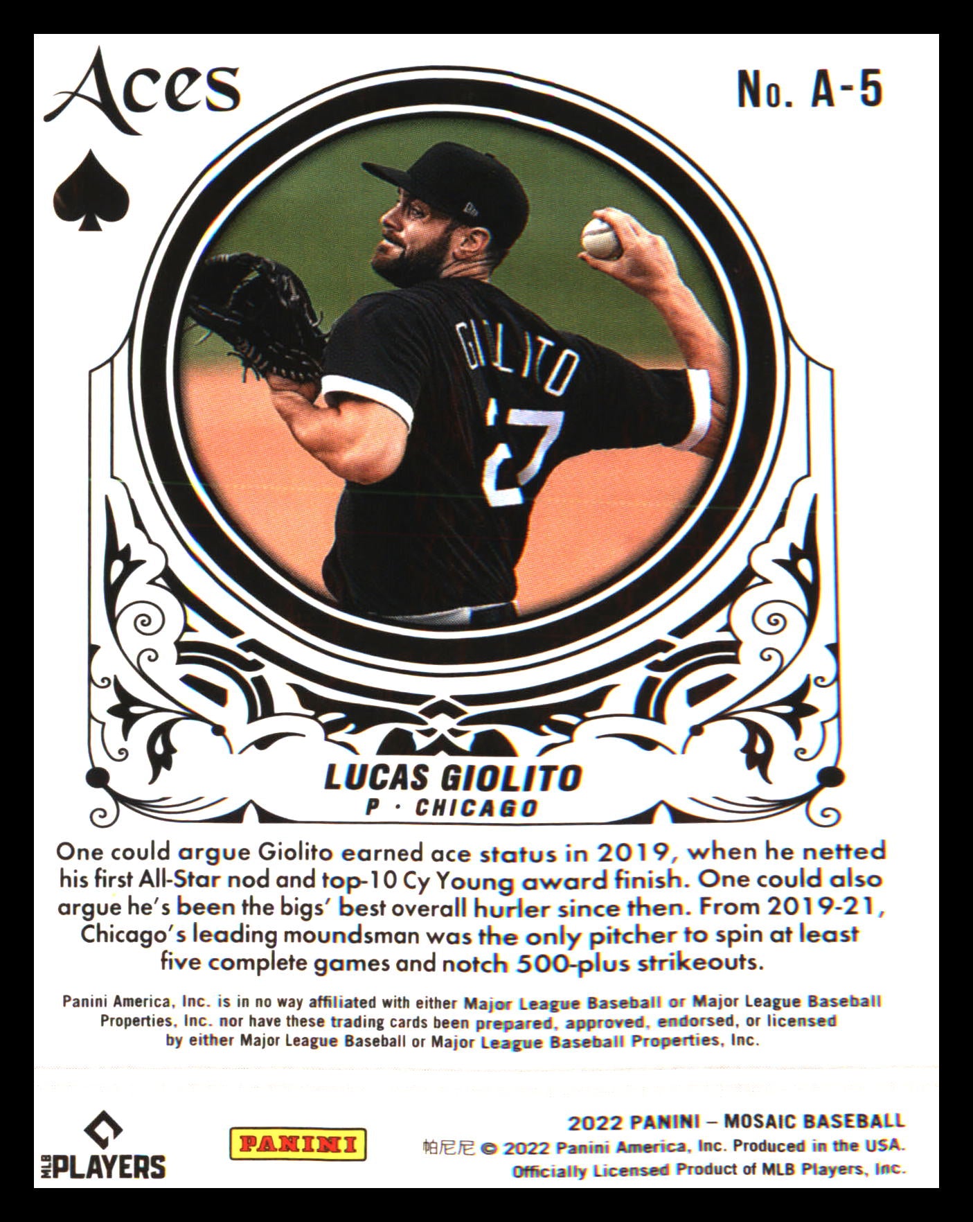 2022 Panini Mosaic Aces #A-5 Lucas Giolito