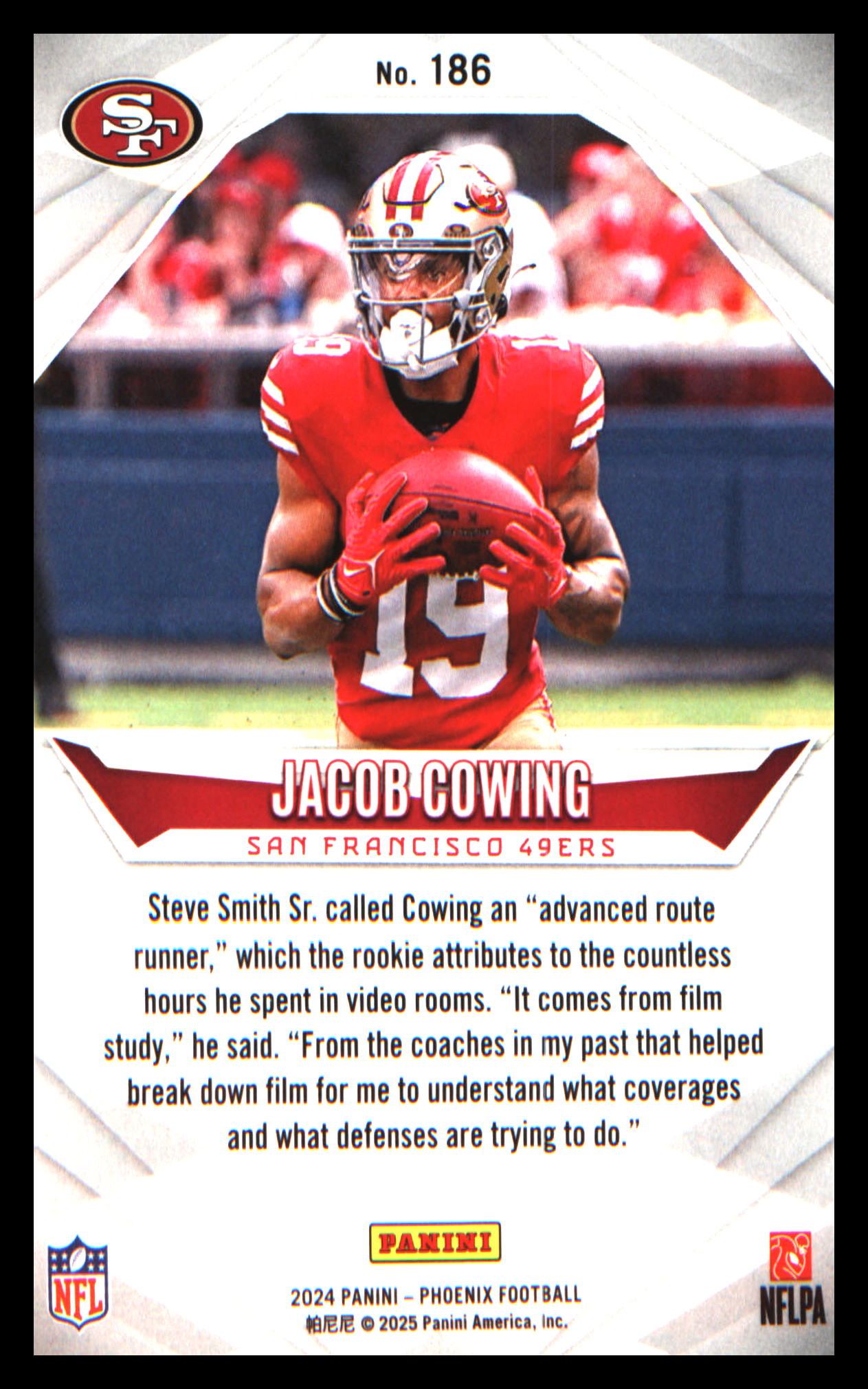 2024 Panini Phoenix Lazer #186 Jacob Cowing Rookie Rookie