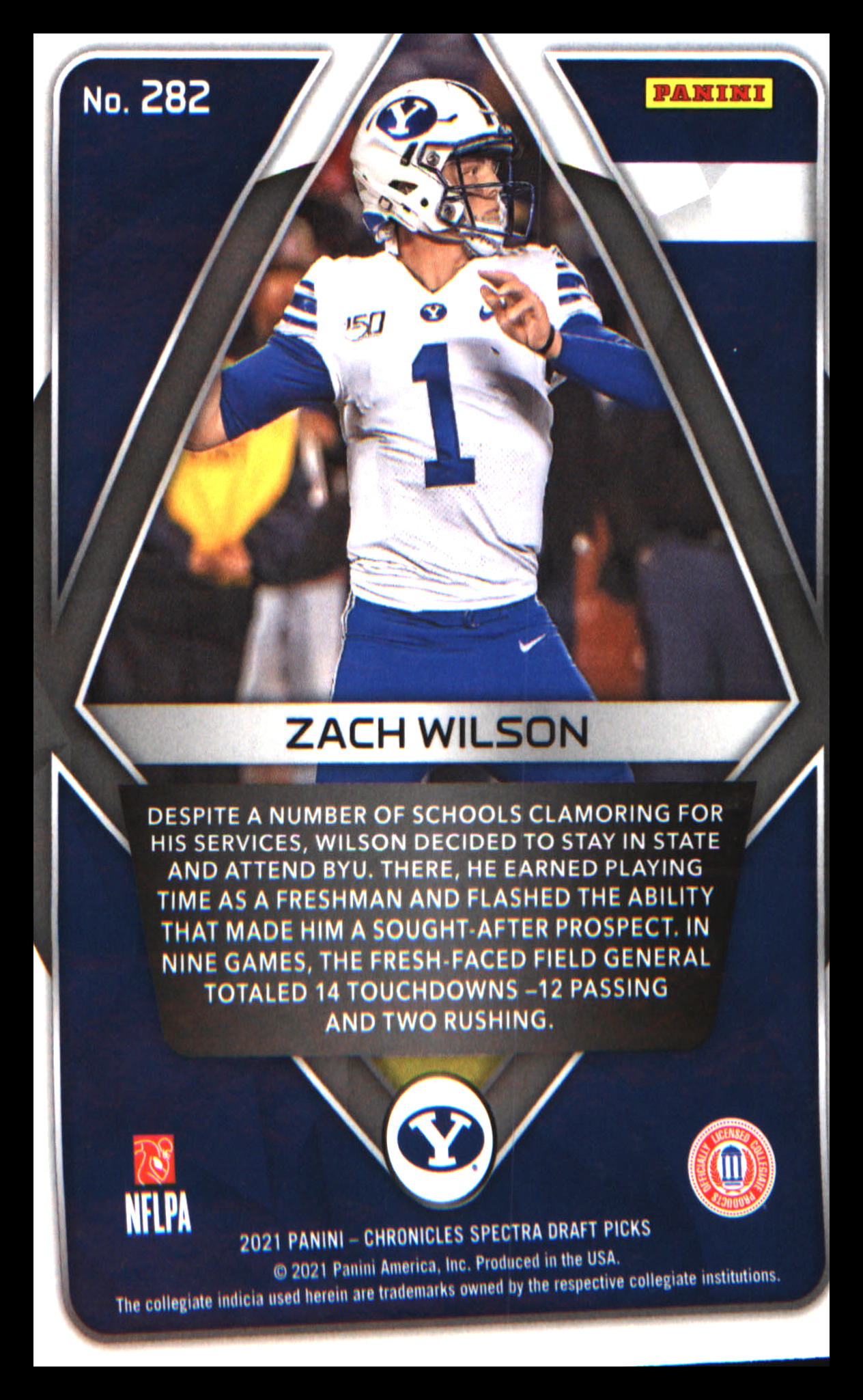 2021 Panini Chronicles Draft Picks #282 Zach Wilson