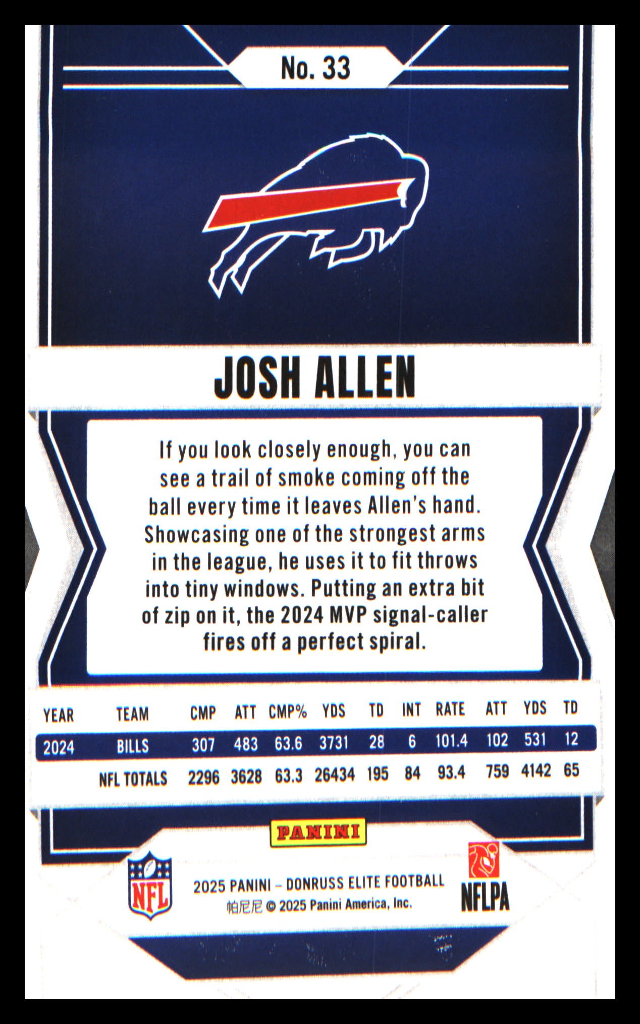 2025 Donruss Elite #33 Josh Allen