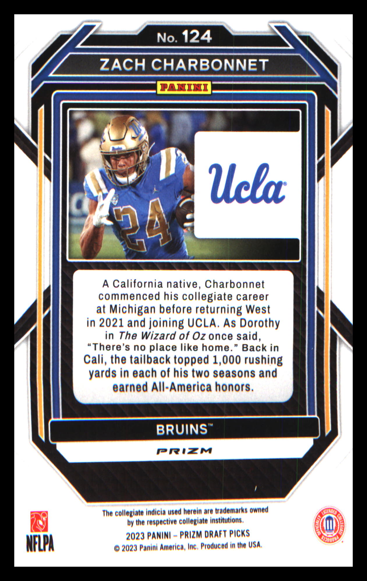 2023 Panini Prizm Draft Picks Prizms Green #124 Zach Charbonnet