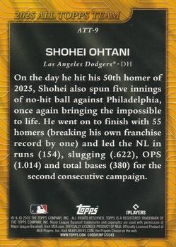 2026 Topps #ATT-9 Shohei Ohtani 2025 All Topps Team Los Angeles Dodgers