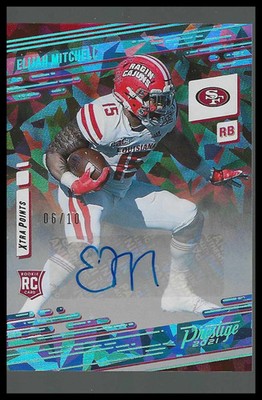 2021 Panini Prestige Xtra Points Signature Platinum 289 Elijah Mitchell /10 Auto