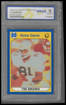1990 Collegiate Collection #2 Tim Brown  WCG GEM/MT 10
