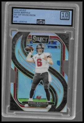 2024 Panini Select #108 Baker Mayfield Silver Prizm Die Cut MPE 10 Gem Mint Bucs