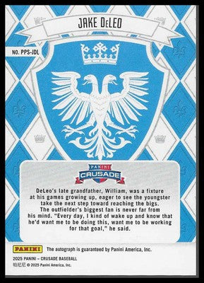 2025 Panini Crusade Perennial Prospect Signatures #PPS-JDL Jake DeLeo