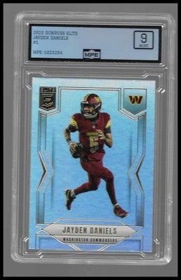 2025 Donruss Elite Jayden Daniels RC #1 Rookie MPE 9 Mint Commanders QB