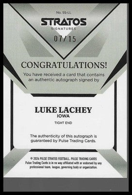 2025 Pulse Stratos Signatures Black #SS-LL Luke Lachey #07/15 AUTO