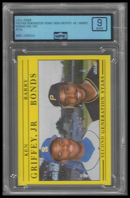1991 Fleer #710 Second Generation Stars Ken Griffey Jr Barry Bonds MPE 9