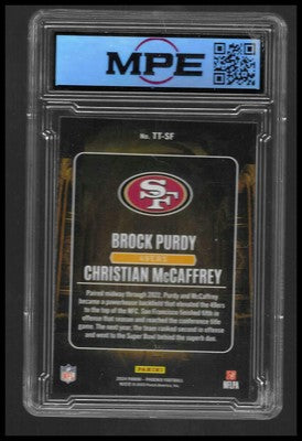 2024 Panini Phoenix Treasured Tandems #TT-SF Brock Purdy / Christian McCaffrey