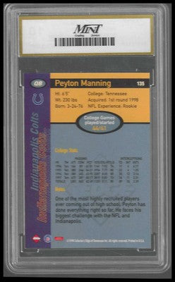 1998 Collector's Edge 1ST Place Record Setters #135 Peyton Manning Rookie MNT 10