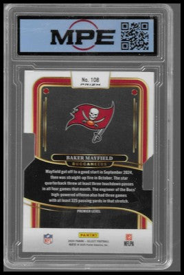 2024 Panini Select #108 Baker Mayfield Silver Prizm Die Cut MPE 10 Gem Mint Bucs