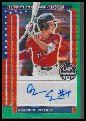 2026 Panini Stars & Stripes USA Baseball Brandon Sweeney #NTS-BS Auto Green /99