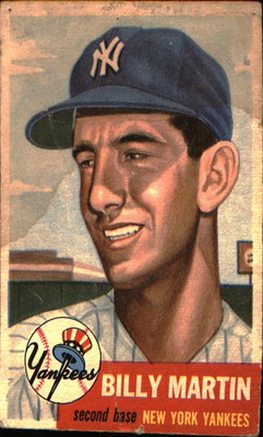 1953 Topps : Bio uses black text #86a Billy Martin