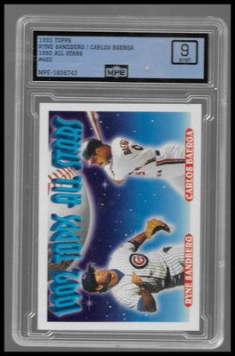 1993 Topps #402 Ryne Sandberg / Carlos Baerga AS MPE 9 Mint Graded Cubs Indians