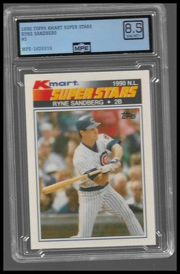 1990 Topps Kmart Super Stars Ryne Sandberg #2 MPE 8.5 NM-MT+ Chicago Cubs HOF