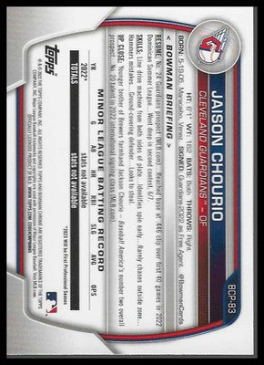 2023 Bowman Chrome Prospects #BCP-83 Jaison Chourio