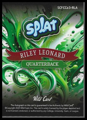 2025 Wild Card Splat AUTO Holiday Pandora #SCFCCa-RLA Riley Leonard #1/1 SSP