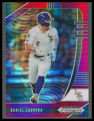 2020 Panini Prizm Draft Picks Hyper Red and Purple #PDP62 Daniel Cabrera