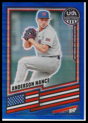 2026 Panini Stars & Stripes Prizm USA Baseball Blue Pulsar #88 Anderson Nance