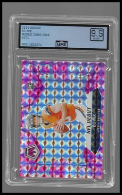 2024 Panini Mosaic  Camo Pink #271 Bo Nix RC MPE 9.5