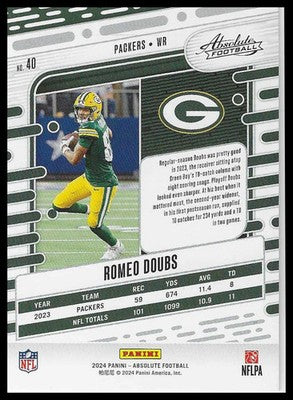 2024 Panini Absolute Red Squares #40 Romeo Doubs #157/499