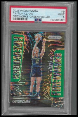 2025 Panini Prizm WNBA Fireworks #9 Caitlin Clark #/25 PSA 9 POP 1