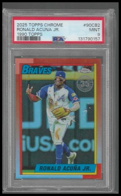 2025 Topps Chrome 1990 Topps 35th Annv #90CB-2 Ronald Acuna Jr. PSA 10