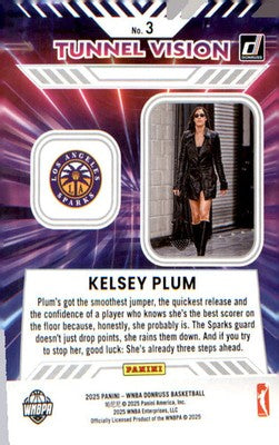 2025 Donruss WNBA Tunnel Vision #3 Kelsey Plum